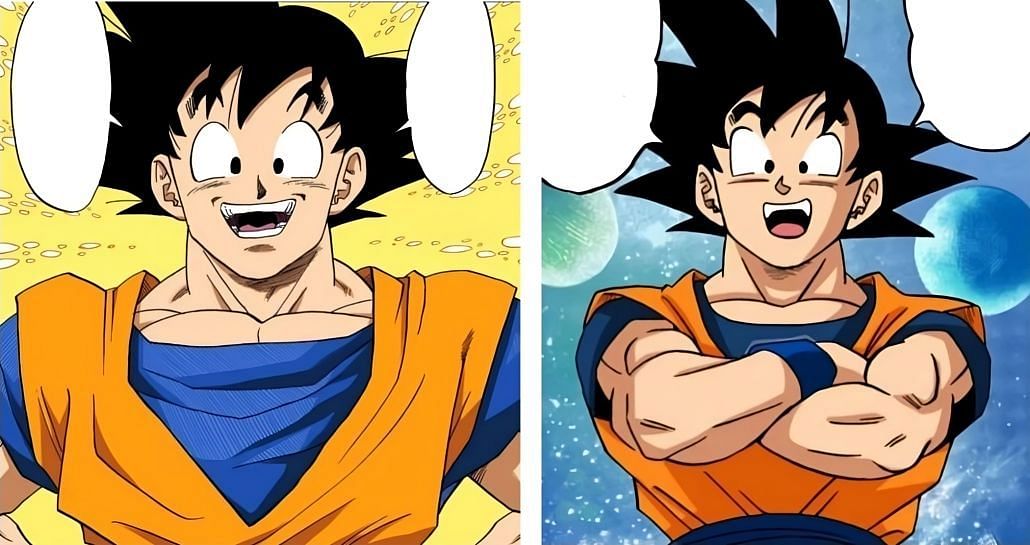Goku drawn by Toriyama (left) and Toyotaro (right) (Image via Shueisha).